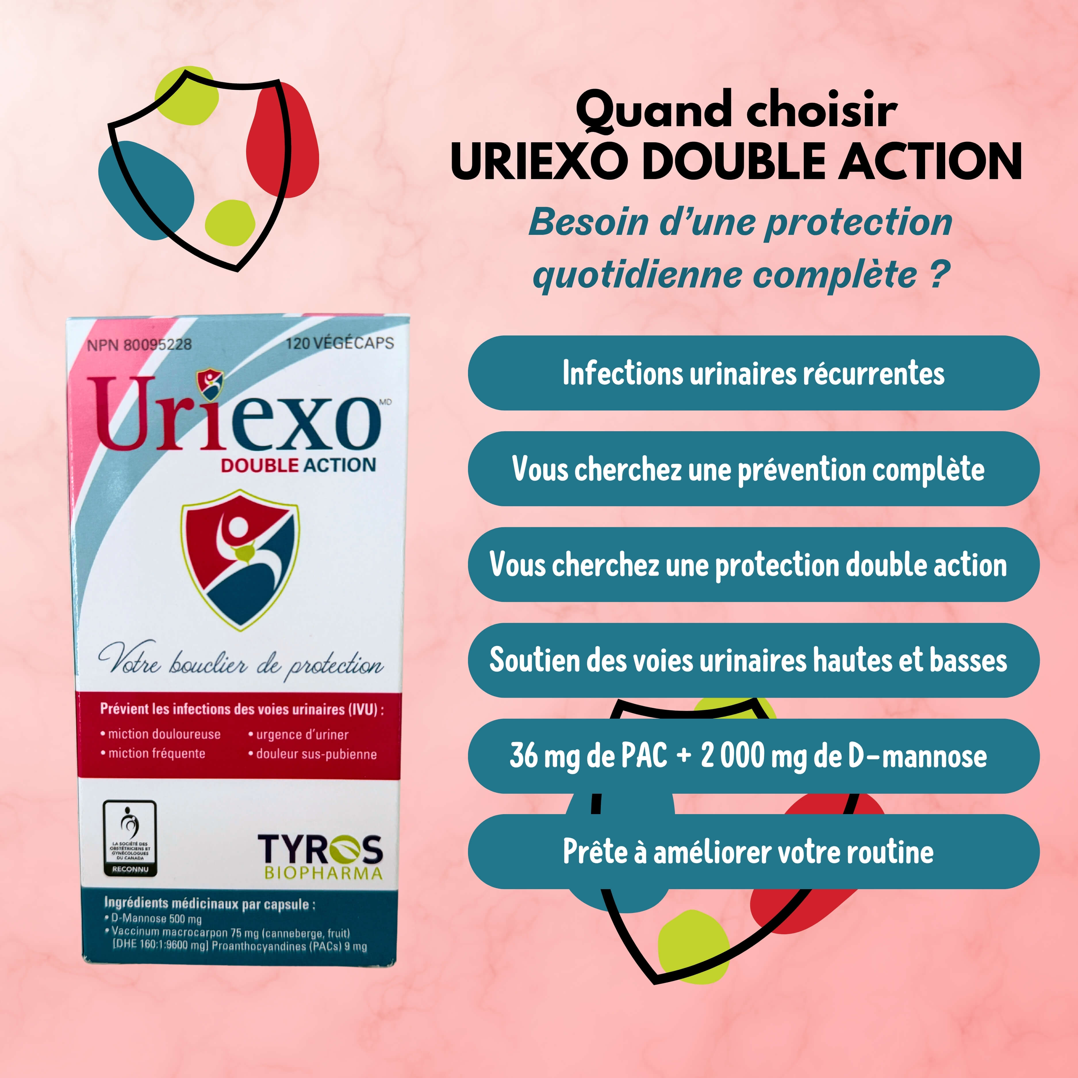 Uriexo Double Action (120 Vegicaps)
